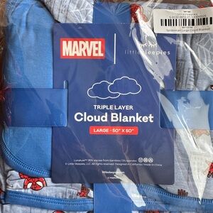 Little Sleepies Marvel Spider-Man Spidey Blue Plush Blanket